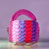 Harmony Woven Crochet Handbag in Pink